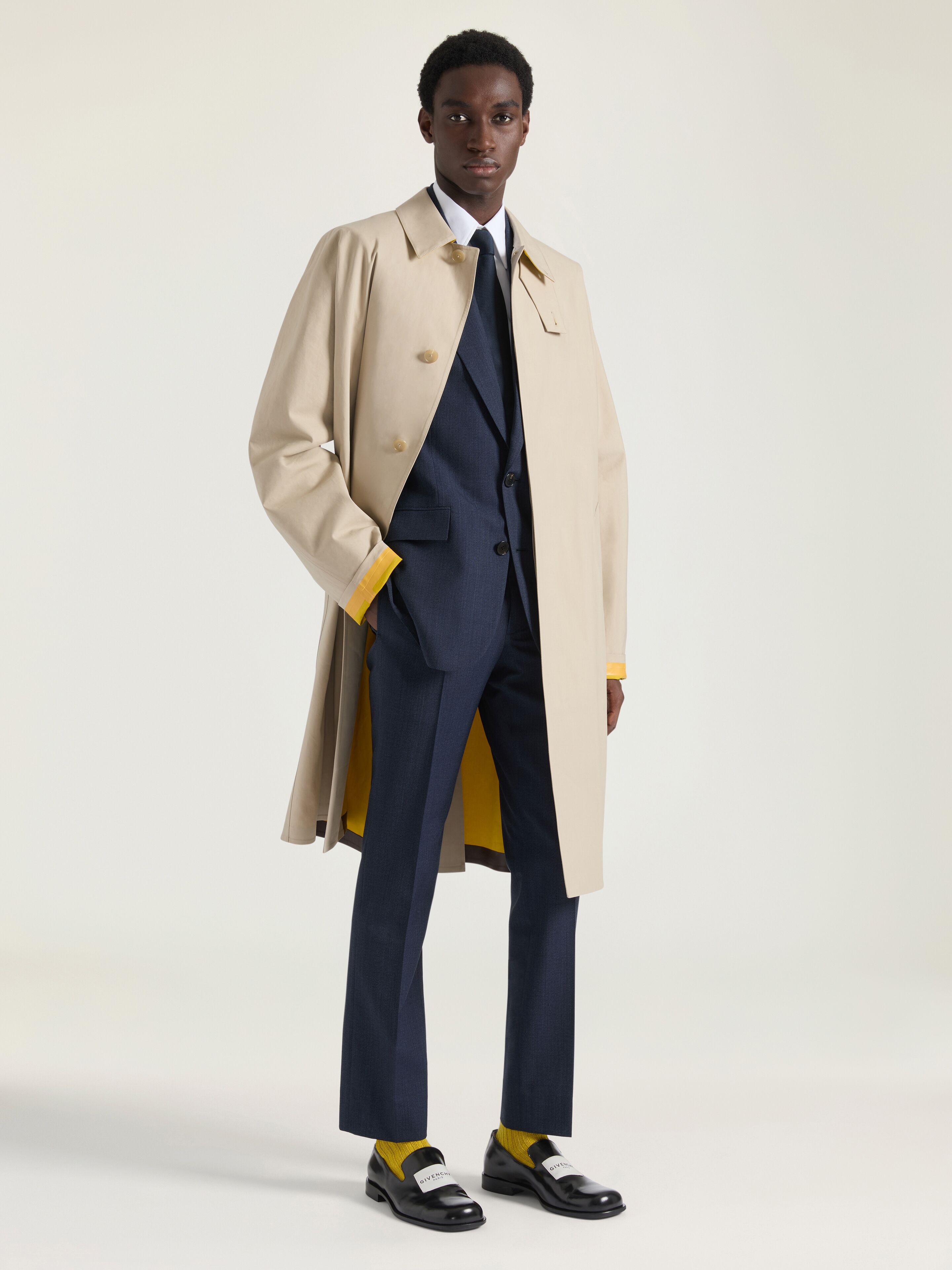 Bicolor car coat in cotton